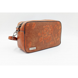 Bolso Bandolera Camel Dibujo Calado 