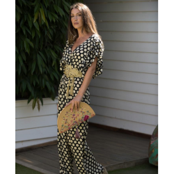 Mono estampado negro con lunares beige