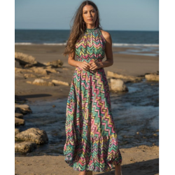 Vestido largo estampado