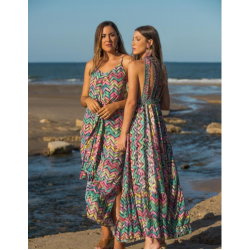 Vestido largo estampado