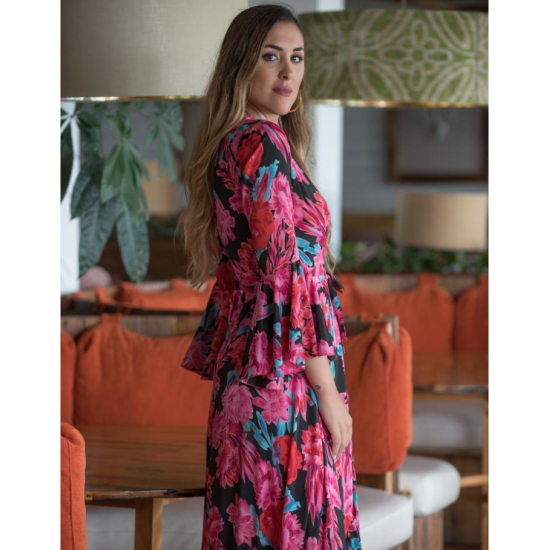 Vestido estampado amapolas