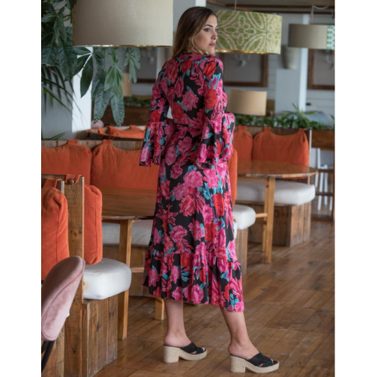 Vestido estampado amapolas