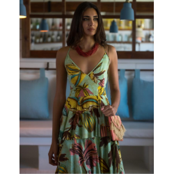 Vestido largo estampado jardin