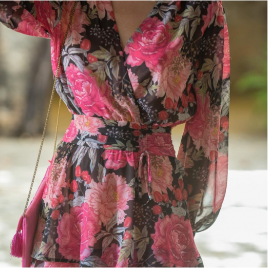 Vestido bouquet corto