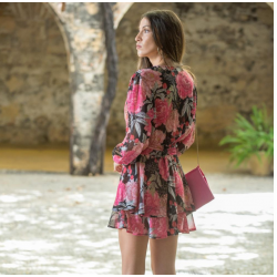 Vestido bouquet corto