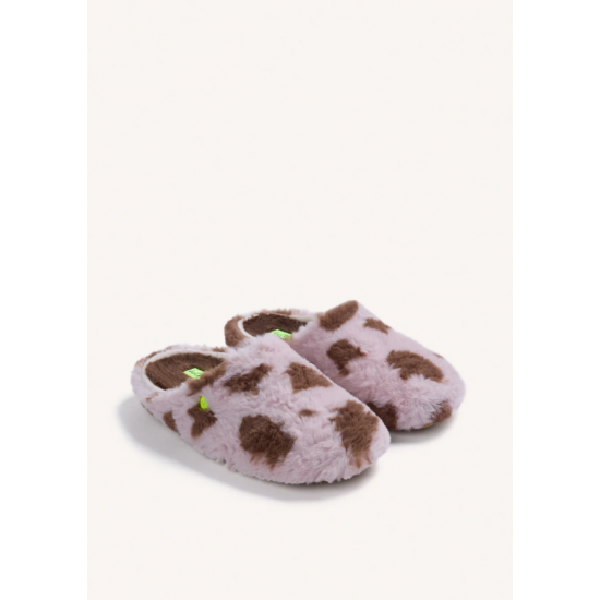 Zapatilla de casa estampado animal pelo