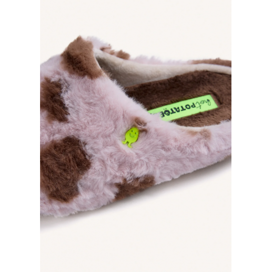 Zapatilla de casa estampado animal pelo