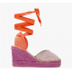 Alpargata mujer lila y naranja cintas