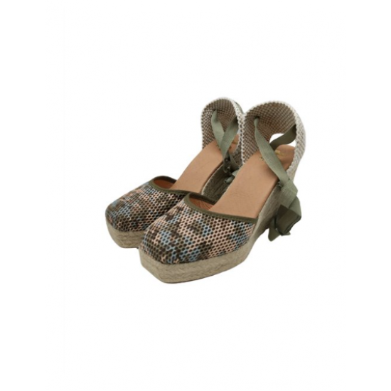 Esparteña rejilla kaki