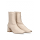 Botín beige liso tacón midi