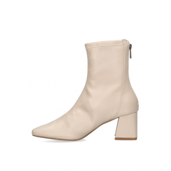 Botín beige liso tacón midi
