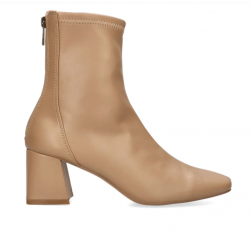 Botín camel liso tacón midi