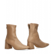 Botín camel liso tacón midi
