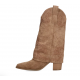 Bota campera tachas taupe