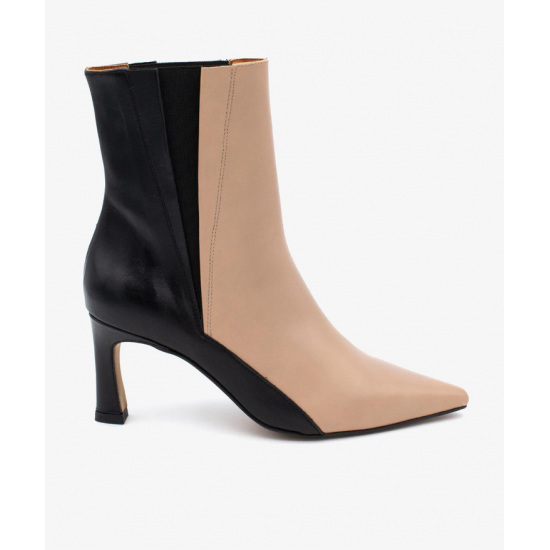 Botín mujer tacón bicolor