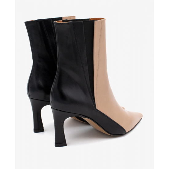 Botín mujer tacón bicolor