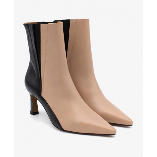 Botín mujer tacón bicolor