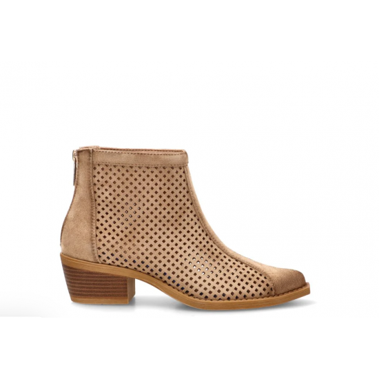 Botín calado taupe