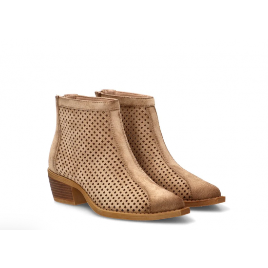 Botín calado taupe