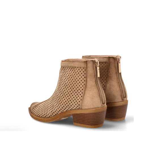 Botín calado taupe