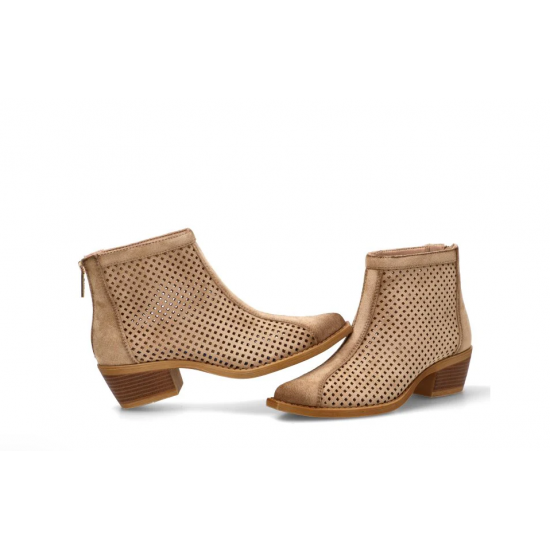 Botín calado taupe