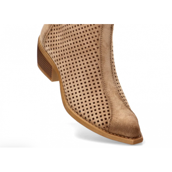 Botín calado taupe
