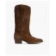 Bota cowboy bordada marrón