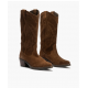Bota cowboy bordada marrón