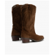 Bota cowboy bordada marrón