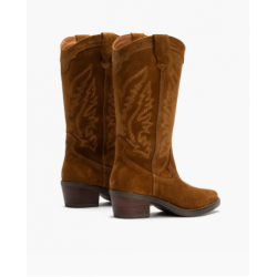 Bota cowboy bordada brandy