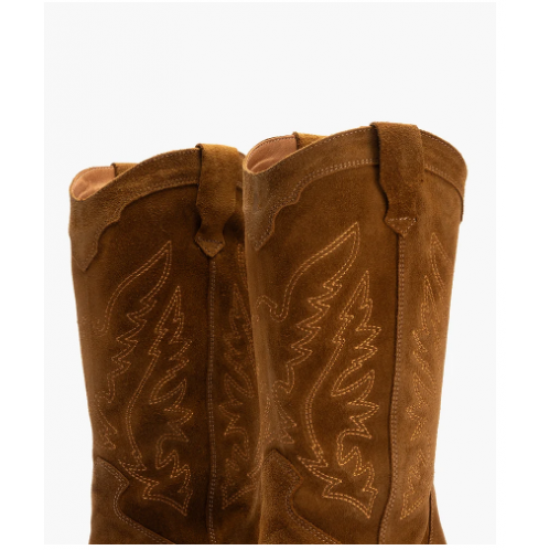 Bota cowboy bordada brandy