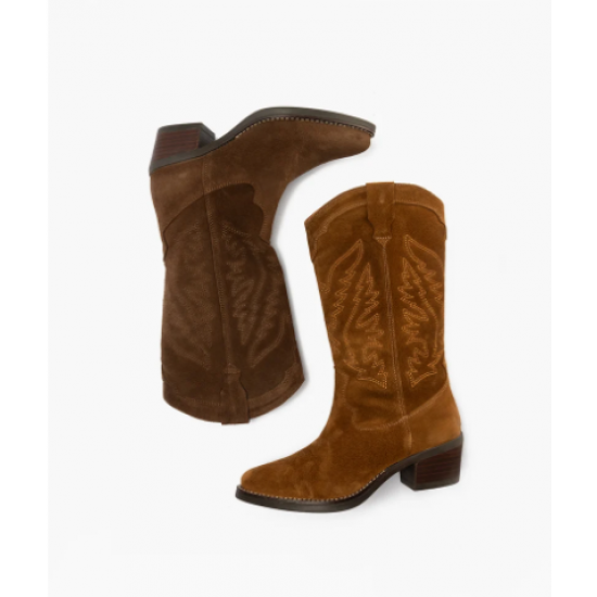 Bota cowboy bordada brandy