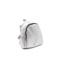 Mochila Pequeña 2 Cremalleras Plata 