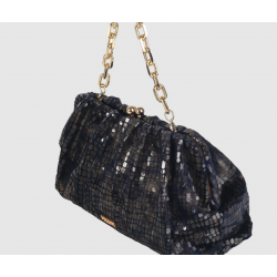 Clutch de fiesta azul noche con boquilla