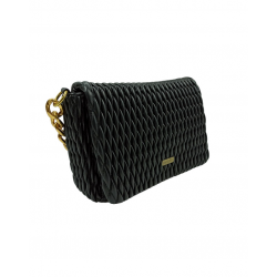 Bandolera Acolchada Rombo Pequeño Negra