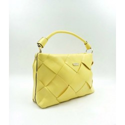 Bolso mano/bandolera trenzado amarillo