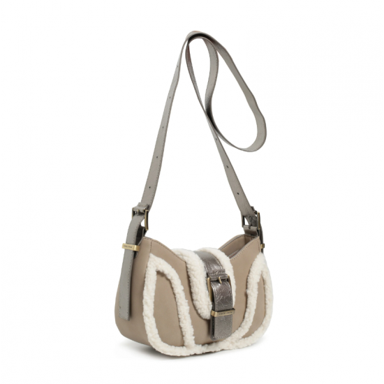 Bolso hobo borreguito taupe