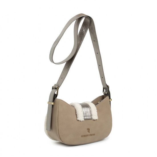 Bolso hobo borreguito taupe