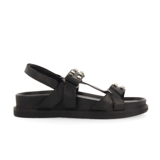 Sandalia tipo bio negro cristales