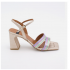 Sandalias de piel de tiras con tacón alto