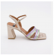 Sandalias de piel de tiras con tacón alto