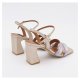 Sandalias de piel de tiras con tacón alto