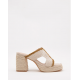 Sandalias de tacón con plataforma y detalle de yute