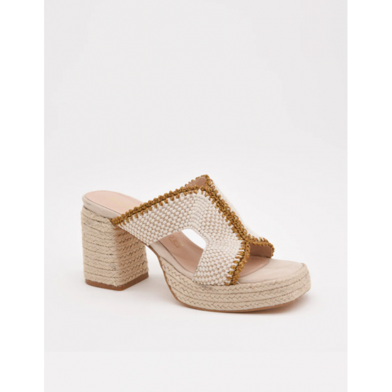 Sandalias de tacón con plataforma y detalle de yute