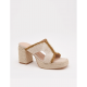 Sandalias de tacón con plataforma y detalle de yute