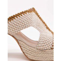 Sandalias de tacón con plataforma y detalle de yute