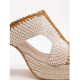 Sandalias de tacón con plataforma y detalle de yute