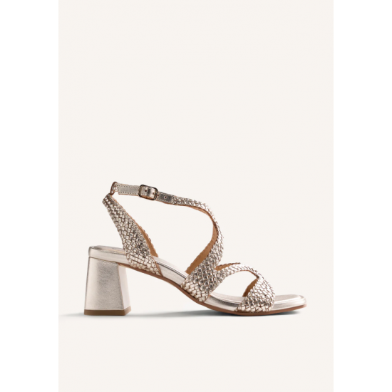 Sandalia piel platino brillo REF: 79218-PLATINO
