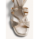 Sandalia piel platino brillo REF: 79218-PLATINO