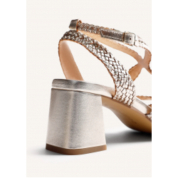 Sandalia piel platino brillo REF: 79218-PLATINO